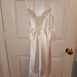 Macy's Satin Ivory Slip Lingerie Dress Size Small